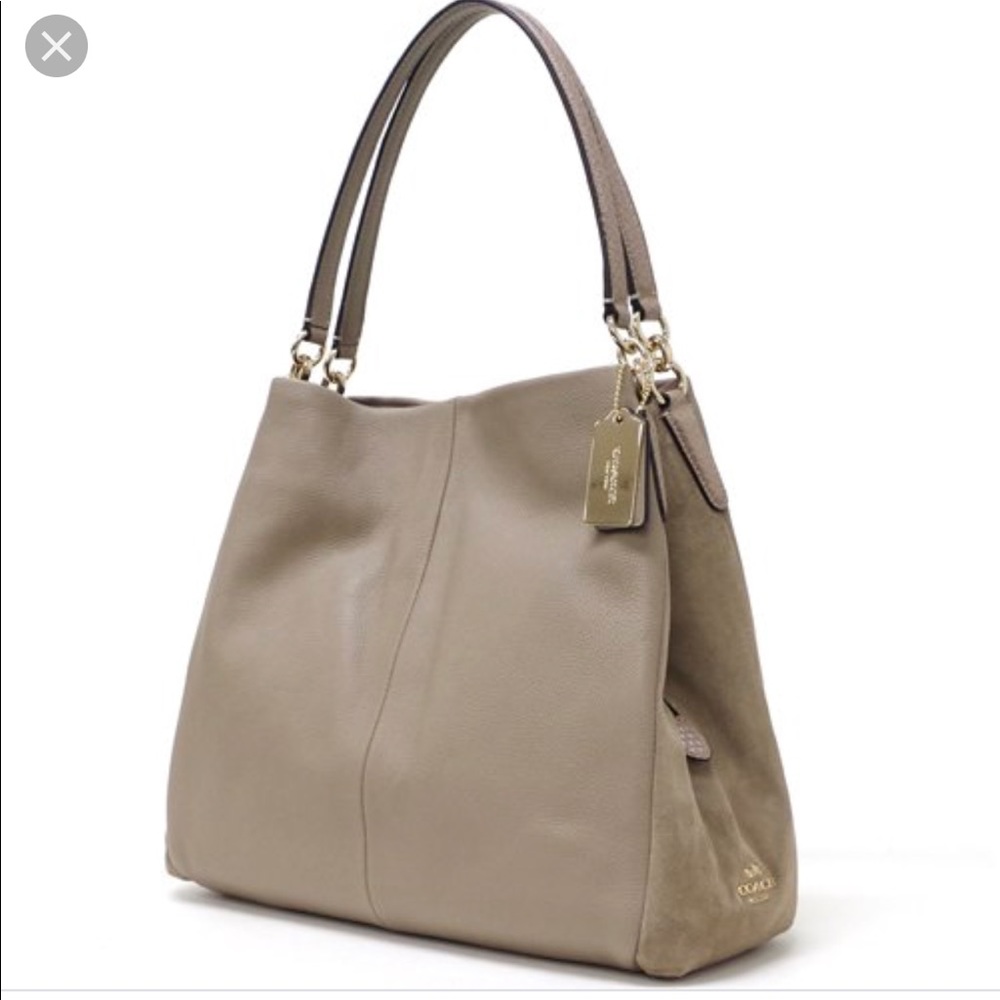 NWT Coach Phoebe Pebbled Leather With Suede